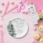 Winterwald Silber Es ist kalte Außendusche Pappteller (Party)