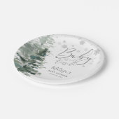 Winterwald Silber Es ist kalte Außendusche Pappteller (Schrägansicht)