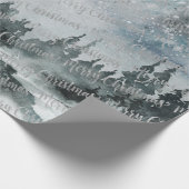 Winterwald Silberner Weihnachtsfest Geschenkpapier (Ecke)