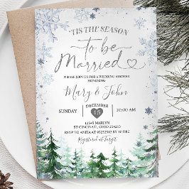 Winterwald Silver Snowflake Hochzeit Weihnachten Einladung
