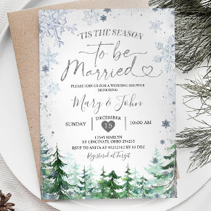 Winterwald Silver Snowflake Hochzeit Weihnachten Einladung