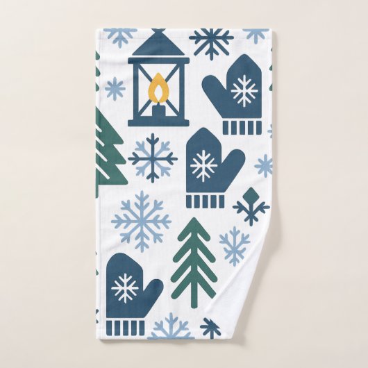 Winterwald Snowflake Muster Badhandtuch Set (Handtuch)