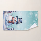 Winterwald Snowman Weihnachten | Aquamarin Badhandtuch Set (Handtuch)