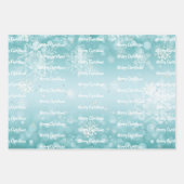 Winterwald Snowman Weihnachten | Aquamarin Geschenkpapier Set (Vorderseite 3)