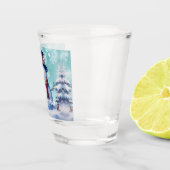 Winterwald Snowman Weihnachten | Aquamarin Schnapsglas (Rechts)