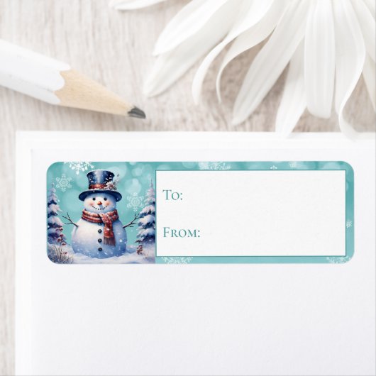 Winterwald Snowman Weihnachten Aquamarines Geschen (Insitu)