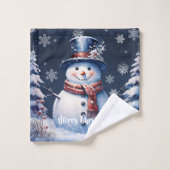 Winterwald Snowman Weihnachten Badhandtuch Set (Waschlappen)