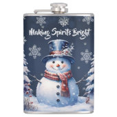 Winterwald Snowman Weihnachten Flachmann (Vorderseite)