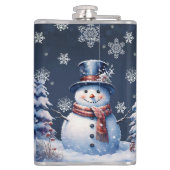 Winterwald Snowman Weihnachten Flachmann (Rückseite)