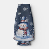 Winterwald Snowman Weihnachten Flaschenkühler (Vorderseite)