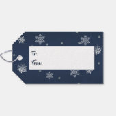 Winterwald Snowman Weihnachten Geschenkanhänger (Rückseite Horizontal)