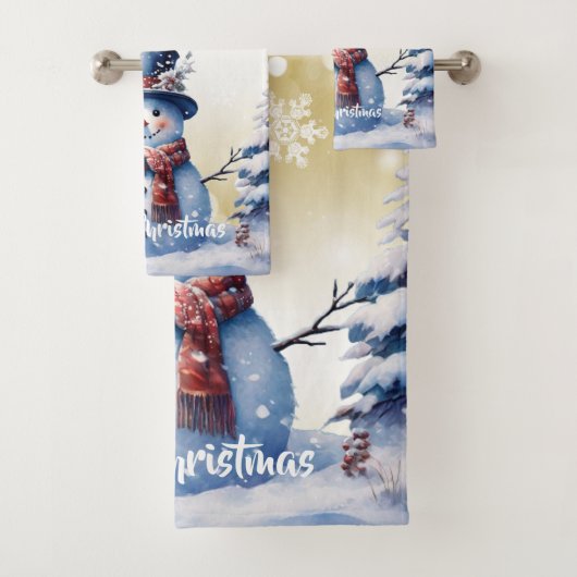 Winterwald Snowman Weihnachten | Gold Badhandtuch Set (Insitu)