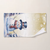 Winterwald Snowman Weihnachten | Gold Badhandtuch Set (Handtuch)