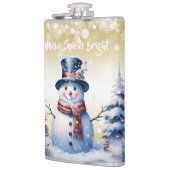 Winterwald Snowman Weihnachten | Gold Flachmann (Links)