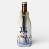 Winterwald Snowman Weihnachten | Gold Flaschenkühler (Flasche Rückseite)
