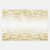 Winterwald Snowman Weihnachten | Gold Geschenkpapier Set (Vorderseite 3)