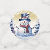 Winterwald Snowman Weihnachten | Gold Konfetti (Klein Vorderseite)