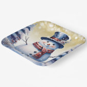 Winterwald Snowman Weihnachten | Gold Pappteller (Gewinkelt)