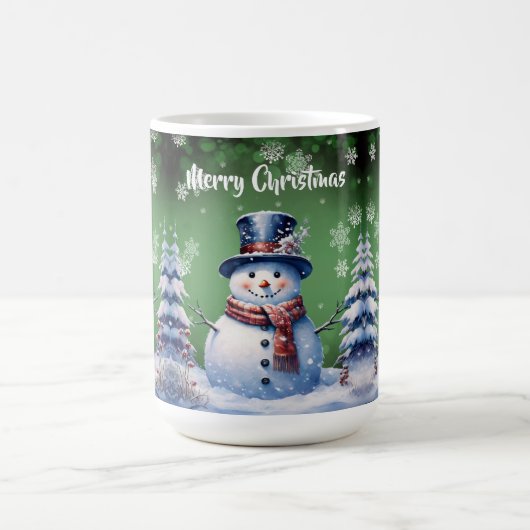 Winterwald Snowman Weihnachten | Green Kaffeetasse (Mittel)