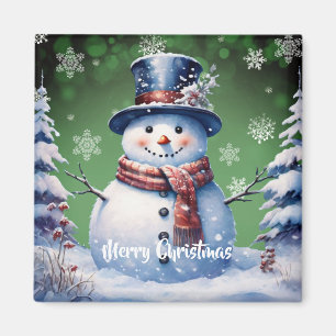 Winterwald Snowman Weihnachten   Green Magnet