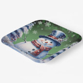 Winterwald Snowman Weihnachten | Green Pappteller (Gewinkelt)
