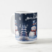 Winterwald Snowman Weihnachten Kaffeetasse (Vorderseite Links)