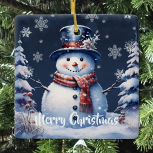 Winterwald Snowman Weihnachten Keramikornament