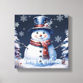 Winterwald Snowman Weihnachten Leinwanddruck (Vorderseite)