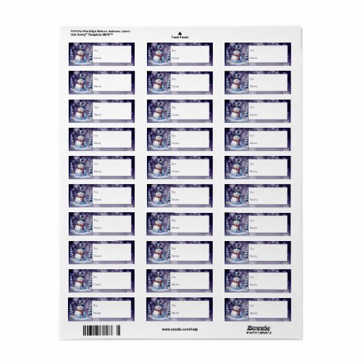 Winterwald Snowman Weihnachten Lila Geschenk (Vorne)