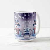 Winterwald Snowman Weihnachten | Lila Kaffeetasse (VorderseiteRechts)