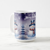 Winterwald Snowman Weihnachten | Lila Kaffeetasse (Vorderseite Links)