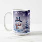 Winterwald Snowman Weihnachten | Lila Kaffeetasse (Links)