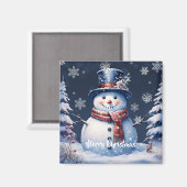 Winterwald Snowman Weihnachten Magnet (Vorderseite/Rückseite)