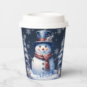 Winterwald Snowman Weihnachten Pappbecher (Rückseite)