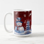 Winterwald Snowman Weihnachten | Rot Kaffeetasse (Links)
