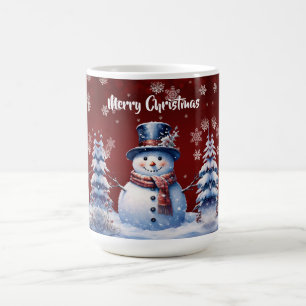 Winterwald Snowman Weihnachten Rot Kaffeetasse