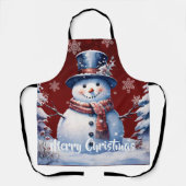 Winterwald Snowman Weihnachten | Rot Schürze (Vorderseite)
