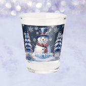 Winterwald Snowman Weihnachten Schnapsglas