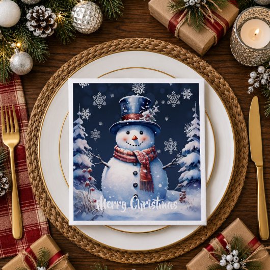 Winterwald Snowman Weihnachten Serviette