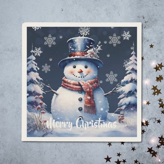 Winterwald Snowman Weihnachten Serviette