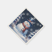 Winterwald Snowman Weihnachten Serviette (Ecke)