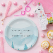 Winterwald Snowy Mountain Hochzeit Pappteller (Party)