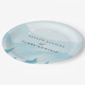 Winterwald Snowy Mountain Hochzeit Pappteller (Schrägansicht)