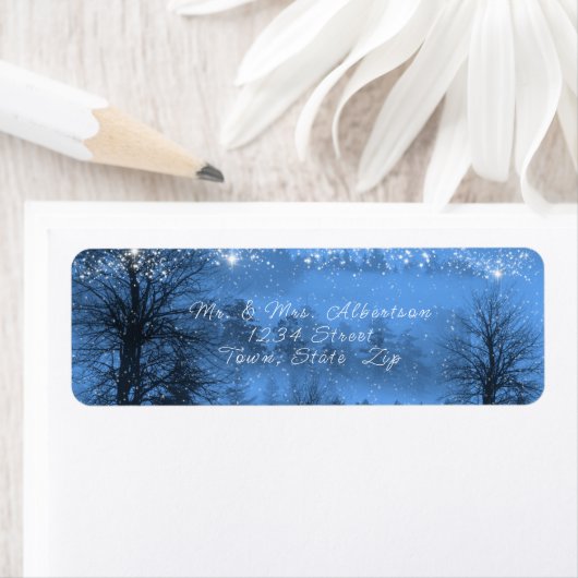 Winterwald Sparklingstars Abend Blau (Insitu)