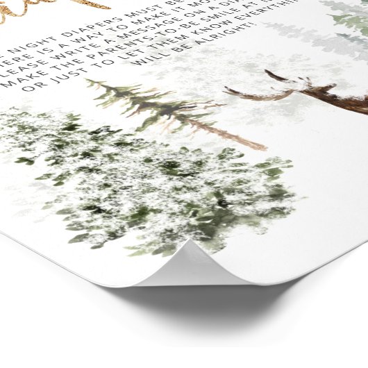 Winterwald Späte Nacht Windeln Poster (Ecke)