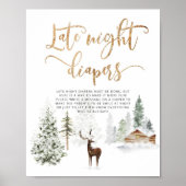 Winterwald Späte Nacht Windeln Poster (Vorne)