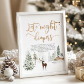 Winterwald Späte Nacht Windeln Poster