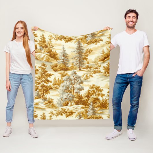 Winterwald Toile de Jouy Muster (10) Fleecedecke (Beispiel)