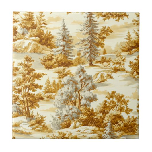 Winterwald Toile de Jouy Muster (10) Fliese (Vorderseite)