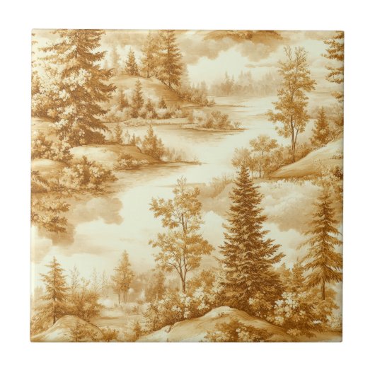 Winterwald Toile de Jouy Muster (12) Fliese (Vorderseite)